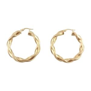 Estate 14k Gold Twisted Hoop Earrings